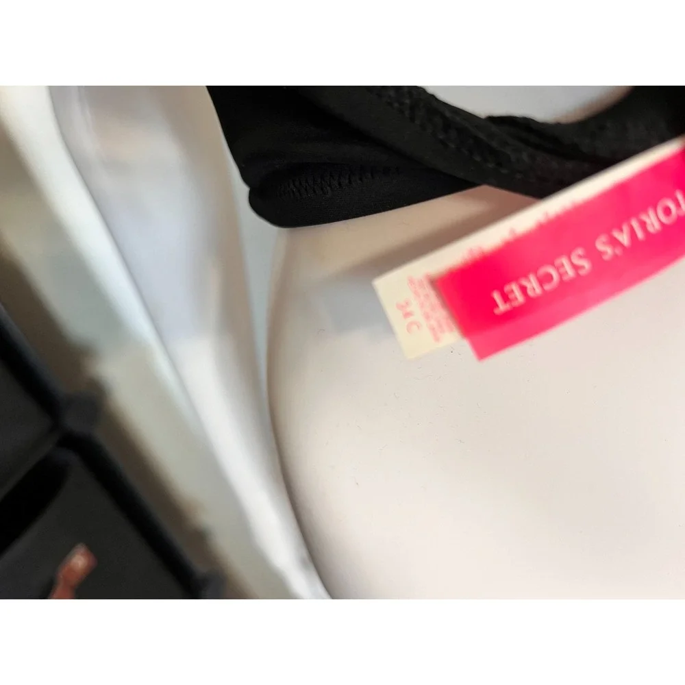 Victorias Secret 34C Black Bandeau Padded Bikini Top Strapless‎ Swimwear Beach - Picture 5 of 5